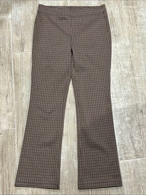 LOFT women’s Brown and Black Houndstooth Flare Pants